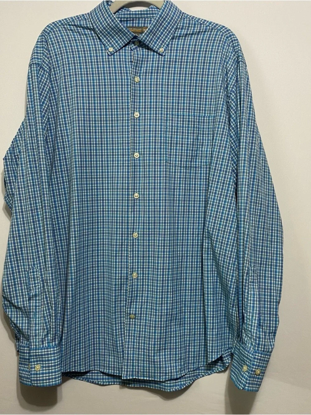 Peter Millar Plaid Summer Comfort Performance Button Shirt Men’s XL Stretch